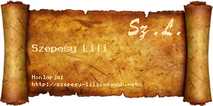 Szepesy Lili névjegykártya