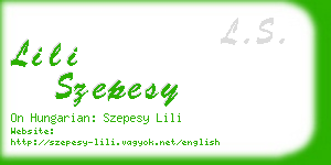 lili szepesy business card